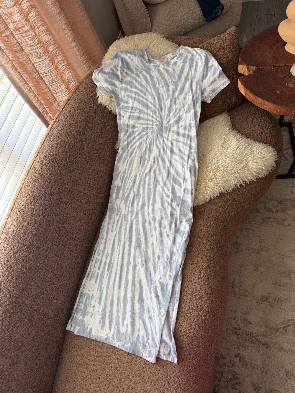 Anthropologie Daily Practice Sunday Sunday Tie-Dye Maxi T-Shirt Dress